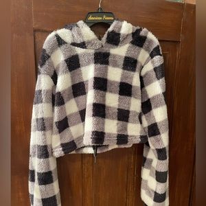 Shein crop fuzzy hoodie